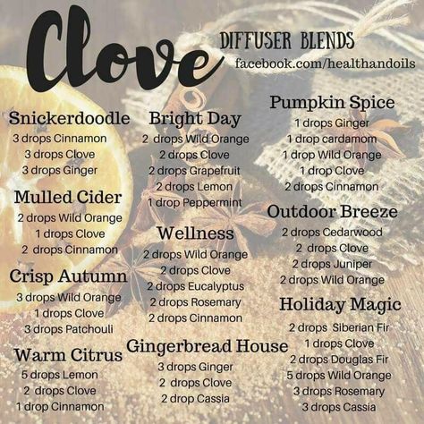 Clove Diffuser Blends, Clove Diffuser Blends Doterra, Clove Oil Blends, Doterra Clove, Fall Eo Diffuser Blends, Clove Essential Oil Blends, Clove Essential Oil Benefits, Orange Clove Essential Oil Blend, Amber Essential Oil