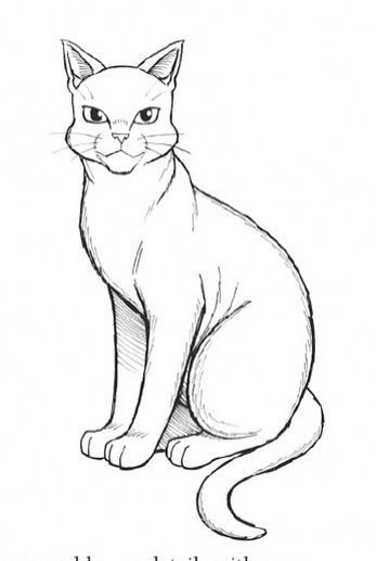 Manga style lineart. There's a little bit of shading but you could still colour it | Warrior cat drawings, Cat coloring page, Cat coloring book Warrior Cats Template, Cats Coloring Pages, Simple Cat Drawing, Woodburning Ideas, Painted Windows, Cat Template, Cat Outline, Cat Drawing Tutorial, Illusion Drawings