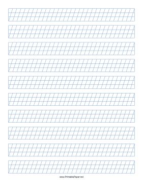 Free Printable Calligraphy Guides - and TONS of other blank paper templates.This Calligraphy Guide Paper features sets of blue guidelines 1/4-inch apart with low angle vertical guidelines on letter-sized paper in portrait orientation. Free to download and print Spencerian Penmanship, Calligraphy Guide, Hand Lettering Practice Sheets, Calligraphy Worksheet, Hand Lettering Worksheet, Calligraphy Paper, Calligraphy Tutorial, Hand Lettering Practice, Copperplate Calligraphy