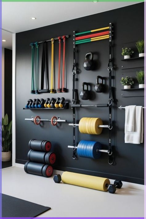 Gym Area In Home, Small Gym Room, Garage Gym Design, Gym Layouts, Gym Room Ideas, Spa Hammam, Small Home Gym Ideas, Home Gym Inspiration, Gym Lighting