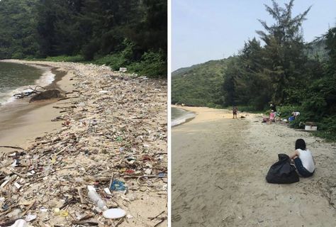 People Are Using #trashtag to Share Epic Before-and-After Photos of Public Cleanup Projects Multiple Exposure Photography, Animals Reading, Awsome Pictures, Beach Clean Up, Stories Pictures, Pick Up Trash, There Is No Planet B, No Planet B, Copper Planters