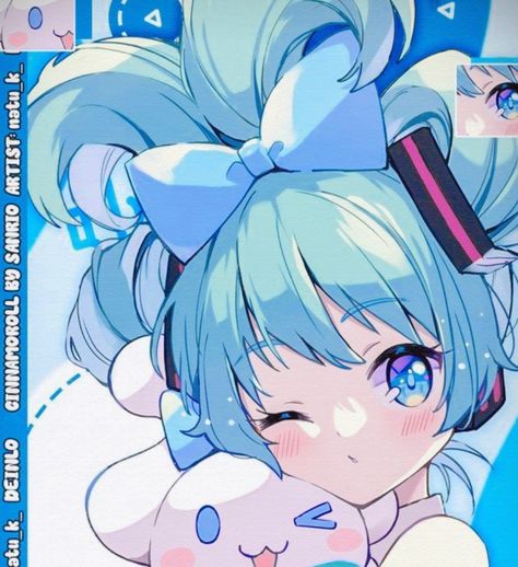 Miku Cinnamoroll, Hatsune Miku, Anime, Blue