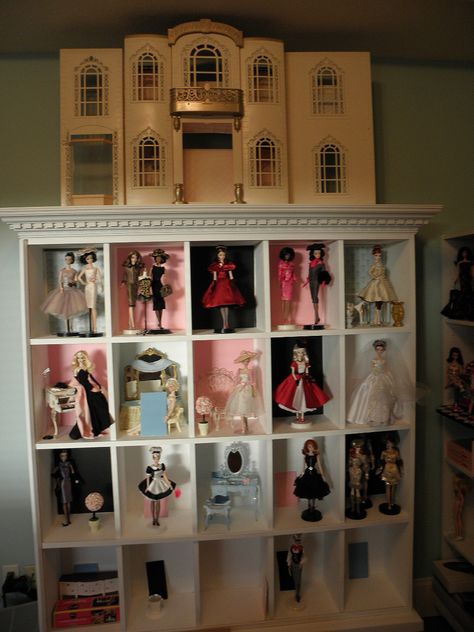 Work In Progress | This is the display case my father built … | Flickr Doll Display Case, Finding Myself, Cleaning List, Doll Display, 1 6 Scale, Barbie Collection, My Father, Display Boxes, Display Cabinet