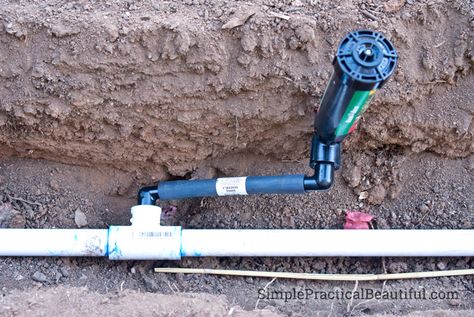 How to Install a Sprinkler System: Part 2 - Simple Practical Beautiful Sprinkler System Design, In Ground Sprinkler System, Sprinkler System Diy, Sprinkler System Installation, Irrigation System Diy, Irrigation Diy, Sprinkler Valve, Lawn Sprinkler System, Irrigation Valve