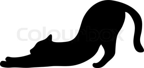 Tattoo Gato, Stretching Cat, Quilt Templates, Cat Quilt Patterns, Body Silhouette, Cat Template, Black Cat Silhouette, Cat Stretching, Black Cat Tattoos