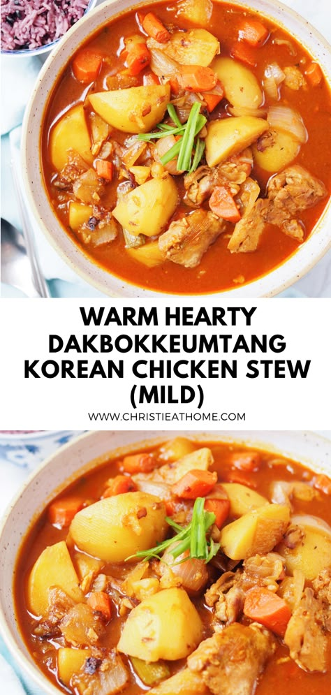 Dakbokkeumtang Korean Chicken Stew, chicken stew, korean chicken stew Korean Sausage Stew, Korean Chicken Leg Recipes, Asian Dishes With Chicken, Jjamppong Recipe Korean Food, Korean Recipes With Chicken, Chicken Kimchi Soup, Easy Korean Stew Recipes, Korean Braised Chicken Recipes, Korean Hot Chicken