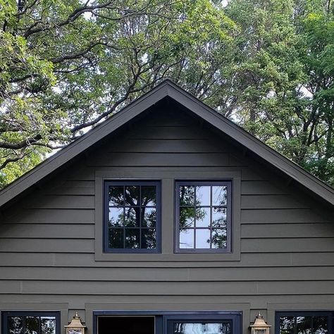 Raftyn | The Rignell Ranch on Instagram: "It took a lot of time and overthinking to get to this place but we are HERE and it looks so GOOD! 😍 The addition of the new door and windows opened up our view to the lake so much! Someday we will add the deck along the front to complete this renovation but for now it’s everything we dreamed of! 🥺 Thanks for following along on our exterior process and helping give your thoughts and opinions! Teamwork makes the Dream Work! 🫶🏼 Shoutout to Korey at our Sw Muddled Basil, Sw Muddled Basil Exterior, Retreat Exterior Sherwin Williams, Muddled Basil Exterior, Muddled Basil Sherwin Williams Exterior, Rignell Ranch, Muddled Basil, Teamwork Makes The Dream Work, Garden Retreat