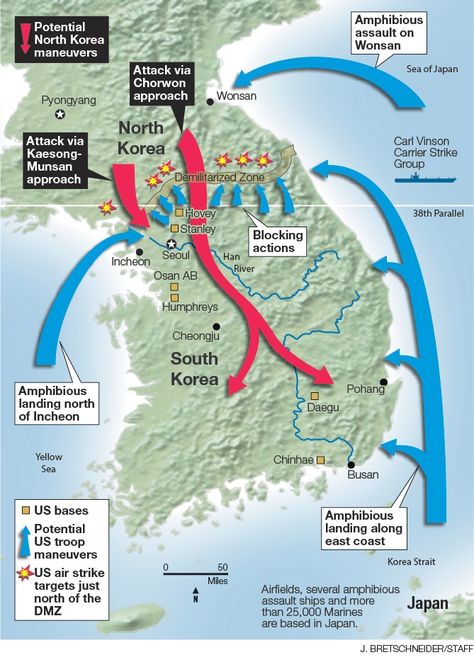 War with North Korea: An inside look at how US troops would respond worldwide Carrier Strike Group, Sea Of Japan, North Korea, Incheon, South Korea, Seoul, Look At, Japan