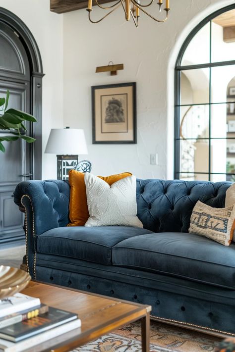 Blue Sofa In Living Room, Blue Sofa Living Room Ideas, Blue Sofa Living Room, Grey Rooms, Sofa In Living Room, Sofa Living Room Ideas, Blue Sofa Living, Light Blue Sofa, Chesterfield Living Room