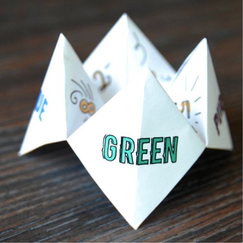 Have endless hours of fun by manufacturing these beauties. | 10 Things That Happened At A 90s Sleepover Paper Fortune Teller, Fortune Teller Game, Origami Fortune Teller, Fortune Teller Paper, Finger Games, Cootie Catcher, Skip To My Lou, Paper Games, Fortune Teller