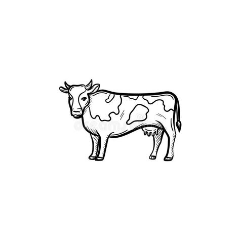 Cow Hand Drawn Sketch Icon. Stock Vector - Illustration of cattle, flat: 107210443 Cattle Drawing, Cow Outline, Cow Sketch, Sketch Icon, Doodle Icon, Basic Drawing, Vector Hand, Negative Space, Illustration Print