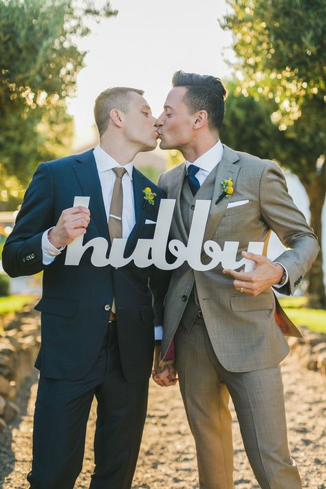 Hubby and Hubby    #gaywedding #gaymarriage #gaycouple Gay Wedding Photos, Men In Suits, Event Producer, Lgbt Wedding, Lgbtq Wedding, Gay Marriage, Lesbian Wedding, Gay Wedding, Gay Love