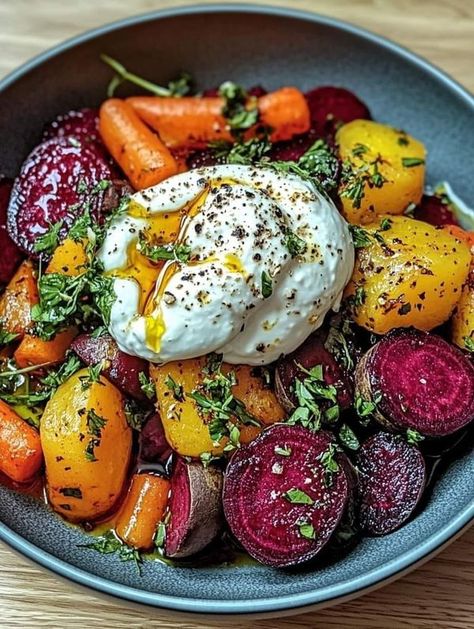 The Pionneer Woman Ree Drummond Community ! | VIBRANT ROASTED BEETS & CARROTS WITH CREAMY BURRATA SALAD 🥗🌈🧀 | Facebook Carrots Salad, Sauteed Beet Greens, Salad With Burrata, Beets And Carrots, Beef Tips And Noodles, Roasted Beets And Carrots, Beets Carrots, Mexican Casserole Recipe, Roasted Beet Salad