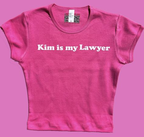 Lawyer Funny, Pink Baby Tee, Kawaii Outfit Ideas, Grafic Tees, 6th Form, Crop Top Y2k, Aquarius Rising, Silly Shirt, Funky Shirts