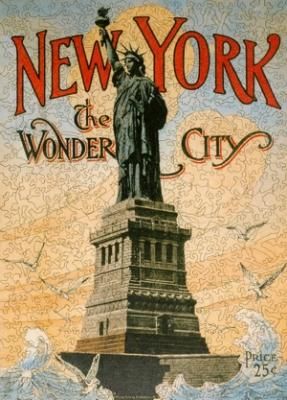 Statue Of Liberty New York, New York Statue, City Posters, Liberty New York, New Yorker Covers, American States, Vintage Statues, Poster Project, New York Poster