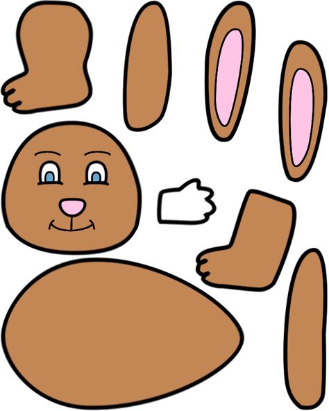 Brown Bag Bunny Craft, Easter Bunny Cut Out Free Printable, 3d Rabbit Craft, Build A Bunny Printable, Rabbit Paper Craft 3d, Scramble Words, Bunny Templates, Easter Bunny Crafts, Connect The Dots