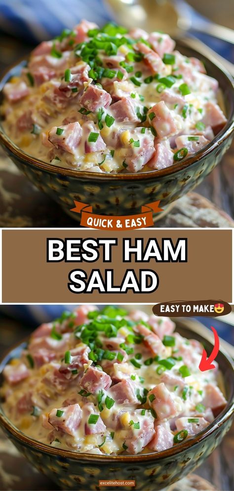 The best ham salad recipe only requires a food processor, leftover ham, mayonnaise, celery, onion and perfectly combined seasonings! Ham Salad Recipe Pioneer Woman, Best Ham Salad, Daycare Recipes, Mediterranean Grilled Cheese, Ham Salad Recipe, Sweet Pickle Relish, Ham Salad Recipes, Cooked Ham, Ham Salad