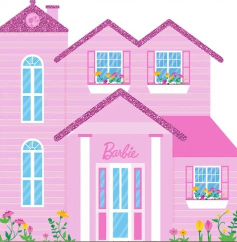 Barbie House Drawing, Barbie Pink Bedroom Ideas, Barbie Dream House Drawing, Barbie House Background, Barbie Trunk Or Treat, Dream House Drawing, Bday Shirts, Barbie Paris, Barbie Malibu