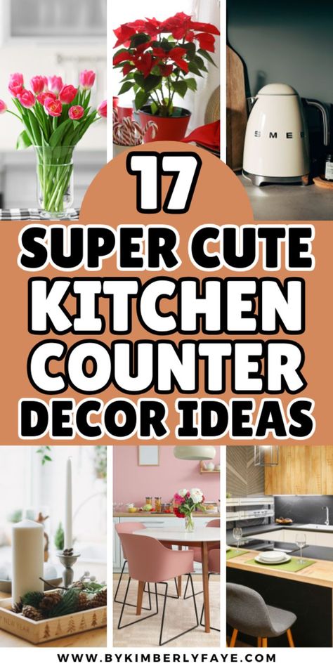 Super Cute Kitchen Counter Decor Ideas Decorating Kitchen Countertops Corner, Farmhouse Decor Kitchen Countertop, Countertop Corner Decor, Counter Top Organization Ideas, Kitchen Counter Decor Corner, Kitchen Counter Decorations, How To Decorate Your Kitchen Counters, Kitchen Corner Decor, Mixer On Counter Decor