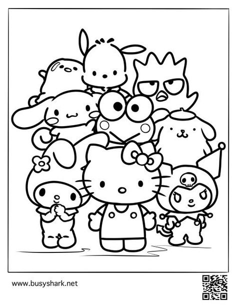 Sanrio Characters free coloring page - Busy Shark Sanrio Characters Coloring Pages, Hello Kitty Imagenes, Hello Kitty Colouring Pages, Images Hello Kitty, Hello Kitty Crafts, Kitty Coloring, Hello Kitty Coloring, Kitty Drawing, Hello Kitty Drawing