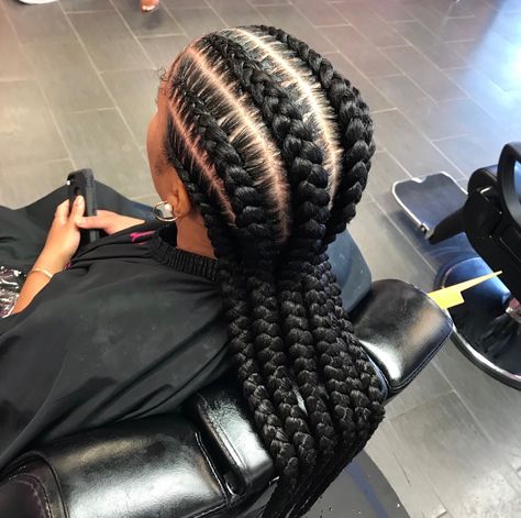 Thick Feed In Braids, Crowrows Braids Black Hair, Braids Black Hair, Hairstyles Trending, Feed In Braids, French Braid Ponytail, Braids Pictures, Braids Cornrows, Feed In Braids Hairstyles