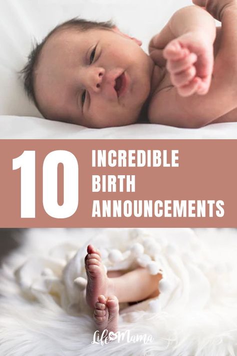 If you’re in need of some inspiration for your upcoming birth announcement, check out these 10 awesome ideas. | #birth #newmom #parenting Surprise Birth Announcement, Birth Announcement Ideas, Preterm Baby, Toddler Hacks, Labor Nurse, Birth Announcement Photos, Toddler Behavior, Baby Checklist