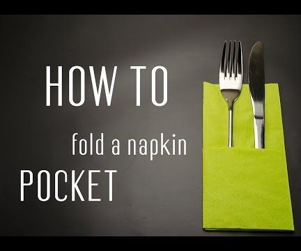 Napkin Folding Pocket, Pocket Fold Napkin, Creative Napkin Fold, Fold A Napkin, Diy Napkin Folding, Easy Napkin Folding, Cloth Napkin Folding, Paper Napkin Folding, Banquet Decor