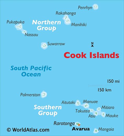 Physical Map of Cook Islands Polynesia Map, Map Of Carribean Islands, Cook Islands Flag, Pacific Islands Map, Free Association, South Island New Zealand Map, Midway Islands, Northern Island, Atlantic Ocean Map