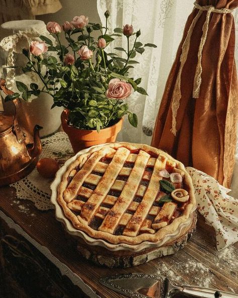 Cintya on Instagram: "The sight of a hot springtime pie in the window while birds sing on an early spring day🥧 Although the cool days are back, a slice of pie always warms my soul🧺 Recipe🤎 Ingredients for the pie crust: •330 g flour •250 g chilled and cubed butter •1/4 tsp sugar and salt •80-90 ml cold water filling: •chopped fruit or preserves (I used last year's plum preserves) •1/4 tsp cinnamon •3 tsp powdered sugar •3 tsp corn starch •maple syrup (optional) 1. In a bowl, mix together t Plum Preserves, Happy Homemaking, Slice Of Pie, Food Photoshoot, Cold Spring, Food Displays, Spring Day, Early Spring, Corn Starch