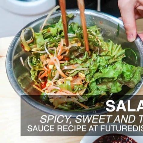 Gen Korean Bbq Salad Dressing, Korean Bbq Salad Dressing, Korean Salad Dressing Recipe, Korean Bbq Salad, Bbq Salad Dressing, Korean Salad Dressing, Korean Sides, Gen Korean Bbq, Napa Salad