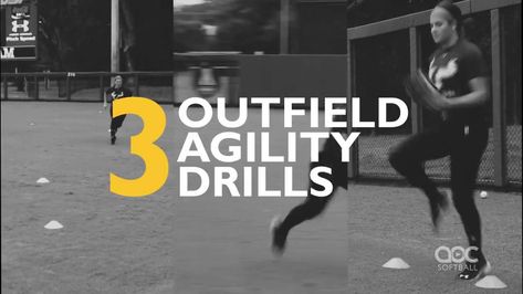 Outfield Drills For Softball, Softball Outfield Drills, Outfield Softball Drills, Softball Conditioning, Coaching Baseball, Coaching Softball, Conditioning Drills, Footwork Drills, Agility Drills