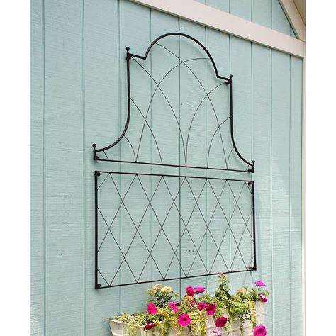 Red Barrel Studio® Eathan 53'' H x 46'' W Iron Lattice Panel Trellis & Reviews | Wayfair Panel Trellis, Garden Trellis Designs, Decorative Trellis, English Garden Style, Vines Flowers, Iron Trellis, Climbing Hydrangea, Accent Wall Designs, Vertical Garden Wall