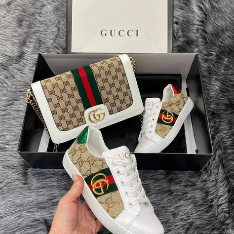 Shoe Combo, Nike Purses, Gucci Sneaker, Peach Shoes, Lv Sneakers, Gucci Sneakers, Cute Nike Shoes, Luxury Purses, Girly Shoes