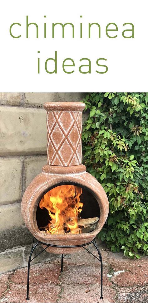 The weather outside might be too frightful for outdoor gatherings but luckily, we have some clay chiminea ideas and advice for you. Read on!! Clay Fireplace Outdoor, Chiminea Ideas Outdoor Spaces Patio, Garden Chiminea Ideas, Chimnea Outdoor Fireplace, Outdoor Chiminea Patio, Repurpose Chiminea Ideas, Chimeneas Ideas Outdoor, Outdoor Chimeneas Ideas Patio, Chiminea Planter Ideas