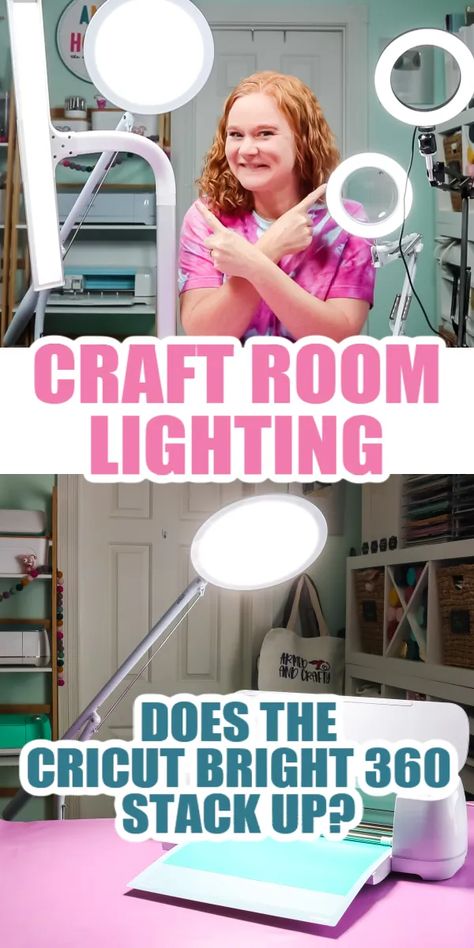 Struggling with craft room lighting? I am comparing various craft lamps including the Cricut Bright 360! Craft Room Lighting, Sewing Room Design, Maker Project, Clay Pot Crafts, Create And Craft, Room Lighting, Fun Diy Crafts, Craft Table, Easy Crafts For Kids