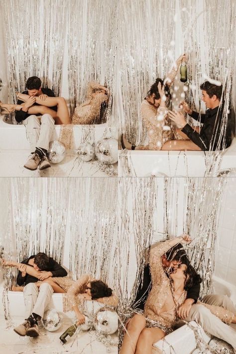 New Years Photoshoot Ideas, New Years Photos, New Years Photoshoot, Nye Photoshoot, New Years Eve Pictures, Selfie Museum, New Year Photoshoot, Board Photography, New Years Wedding