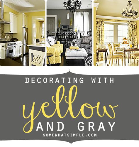 Ideas for decorating with yellow and gray Grey White And Yellow Living Room, Yellow And White Living Room Decor, Yellow And Gray Kitchen Ideas, Yellow Gray Bedroom Ideas, Yellow Kitchen Walls With Gray Cabinets, Decor For Yellow Walls, Gray And Yellow Living Room Ideas, Black White And Yellow Kitchen, Grey And Yellow Kitchen Ideas