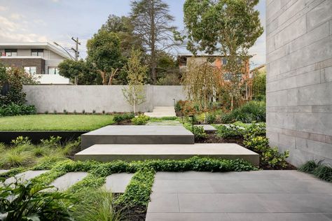 Duplex Architecture, Victorian Landscape, Bluestone Paving, Small Front Garden, Small Indoor Pool, Residence Landscape, Bluestone Pavers, Small Front Gardens, Landscape Hardscape