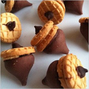 15 Squirrel-themed snacks for movie night – SheKnows Squirrel Snacks, Nutter Butter Acorns, Cute Thanksgiving Desserts, Squirrel Cake, Woodland Baby Shower Food, Enchanted Forest Baby Shower, Theme Snack, Woodland Creatures Baby Shower, Baby Shower Snacks