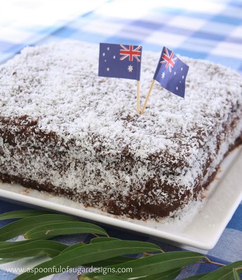 Lamington Cake, Lamingtons Recipe, Have A Relaxing Day, Aussie Style, A Spoonful Of Sugar, Aussie Food, Happy Australia Day, Torte Recipe, Vegetarian Cake