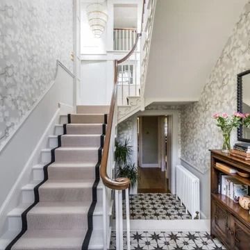 Georgian Staircase - Photos & Ideas | Houzz Georgian Style Staircase, Georgian Interiors Staircases, Georgian Staircase, Georgian House Staircase, Regency Staircase, Big Georgian House, Chandelier Georgian, Staircase Pictures, Stairs