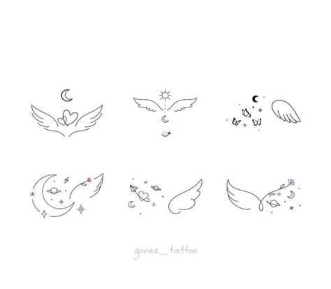 Small Angelic Tattoos, Small Memorial Tattoos Baby, Baby Lost Tattoo, Tattoo For Angel Baby, Baby Angles Tattoos, Minimal Wings Tattoo, Tiny Wing Tattoo, Tiny Memorial Tattoo, Tiny Angel Tattoo