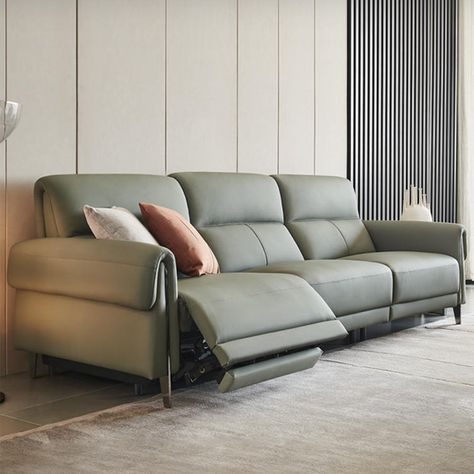 Recliner Sofa Living Room Decor, Recliner Couch Living Room, Modern Reclining Sofa, Sofa Headrest, Modern Recliner Sofa, Reclining Sofa Living Room, Contemporary Recliners, Contemporary Sofas, Sofa 3 Seater