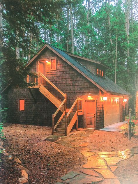 Back to the Cabin Garage w/ guest room/office above Garage Bunkhouse, Loft Above Garage, Loft Above Garage Cabin, Cabin Garage With Apartment, Garage With Bunkhouse, Log Cabin Garage, Garage Loft, Log Siding, Garage Remodel