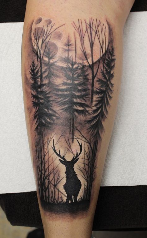 Bow Hunting Tattoos, Antler Tattoos, Natur Tattoo Arm, Elk Tattoo, Deer Tattoo Designs, Bow Tattoo Designs, Stag Tattoo, Mangas Tattoo, Wildlife Tattoo