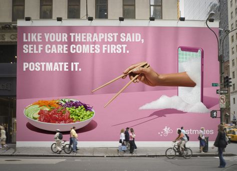 Postmates, a leader in enabling anyone to have just about anything delivered on-demand, has created a new ad campaign titled “When all you can food is think about,” that sets the brand apart in the on-demand delivery category. Can Food, Copy Ads, Delivery App, Brand Campaign, Food Ads, Dream It, You Dream, Creative Ads, Ads Creative