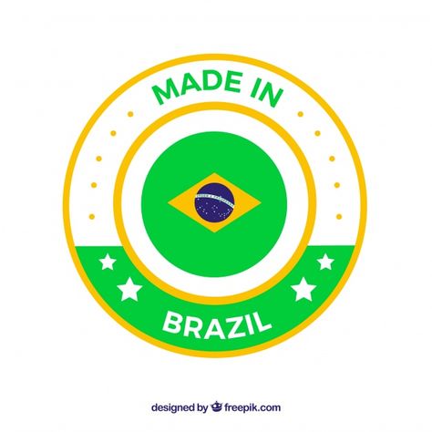 Brazil Logo, Free Labels, Made In Brazil, Merchandise Design, Happy People, Premium Vector, Graphic Resources, Brazil, Vector Free