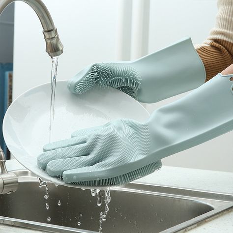 Silicone Scrubber, Scrub Gloves, Magic Gloves, Homemade Toilet Cleaner, Silicone Gloves, Dishwashing Gloves, Clean Plates, Cloth Pattern, Glass Cooktop