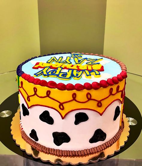 A Toy Story birthday cake is a cake that features designs, characters, or themes from the popular Pixar movie franchise, Toy Story. It can include edible figurines of Buzz Lightyear, Woody, or other characters, as well as colorful decorations and icing. It is often enjoyed at children's birthday parties. #ToyStoryBirthdayCake #goodmorningimages #goodmorning Toy Story Birthday Cake, One Layer Cakes, Colorful Cake, Space Ranger, Story Animated, Toy Story Cakes, 3 Tier Cake, Story Birthday, Girl Cupcakes