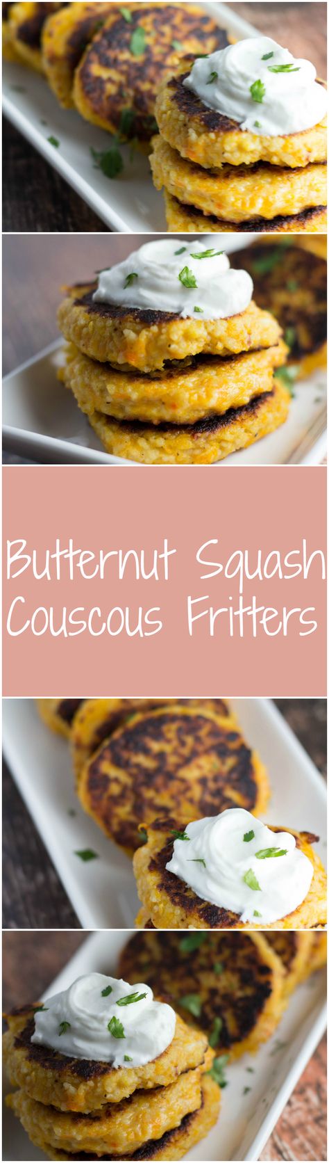 Butternut Squash Couscous Fritters | Krollskorner.com Couscous Fritters, Butternut Squash Couscous, Krolls Korner, Butternut Squash Cooking, Squash Fritters, Kid Recipes, Recipes Appetizers And Snacks, Breakfast Drink, Main Dish Salads